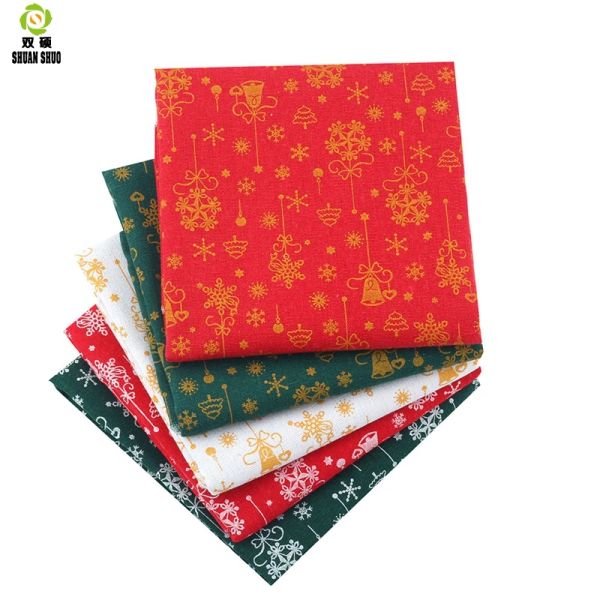 Tissu shuanshuo motif de Noël lin tissu diy décoration de Noël tissu pour robe patchwork canapé rideau45x45cm m132