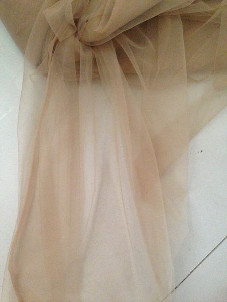 Tissu peau nude 160cm largeur 2meterlot maille super douce tulle transparent pour bricolage robe de mariée voile rideau jupon tutu décoration 230419