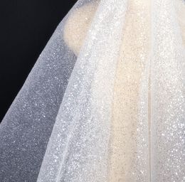 Tissu Doux et Dur Net Glitter Brillant Net Fil Sequin Robe De Mariée Voile Designer Vêtements Tissu 230419