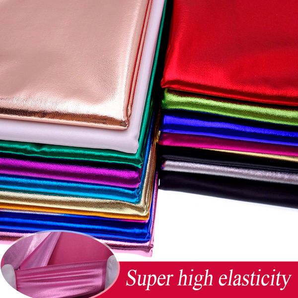 Tela elástica de spandex material de tela brillante lámina dorada bronceadora PU tela de cuero brillante para bricolaje escenario cosplay disfraz vestido 19,752.3 in 230419