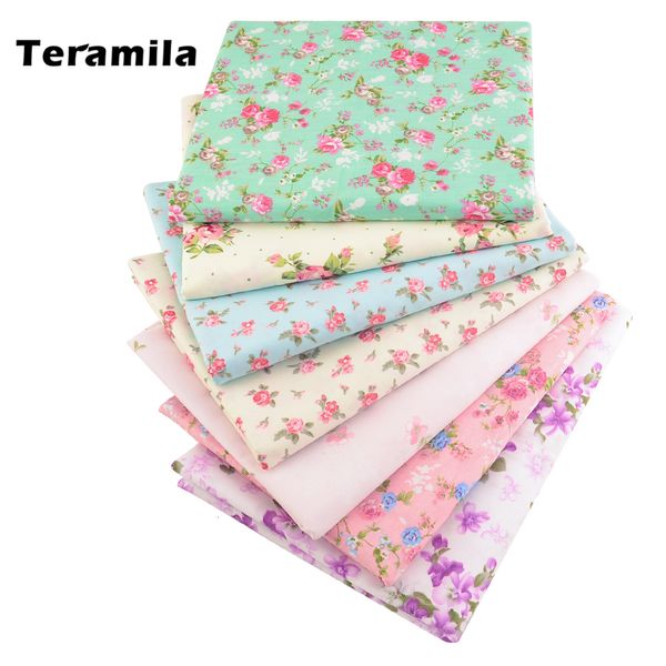 Tissu Teramila Rose Imprimé Coton Tissus au mètre pour coudre des tissus au mètre Ensembles de literie Courtepointes Patchwork Robe 230419