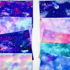 Fabric the Galaxy Starry Sky Iridescent Universe Cloud Dream Fabric Cotton Patchwork Fabric Home Diy Blush Dress Material P230506