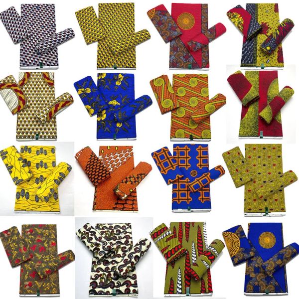 Tela auténtica cera africana, Material de algodón, estampado de bloques nigeriano Ankara, Batik, tela de costura de alta calidad