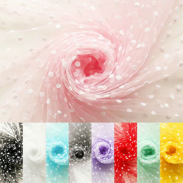 Tissu Blanc Kaki Floqué À Pois Maille Tulle Tissu De Haute Qualité Polyester Stretch DIY Robe De Mariage Décoration Puff Jupe Net Tissu 230419