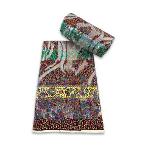 Tissu prix de gros meilleure qualité africaine pleine paillettes cire tissu Nigeria Ankara imprimé matériaux de cire dentelle 6 mètres/pcs robe de couture