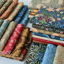 Stof William Morris Fabric Cotton Digital Printing Classic Flower Gedrukte Handmade Crafts Supplies per halve meter 230419