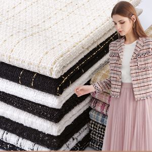 Stof wollen tweed stof dame stijl vezel plaid geweven tweed stof diy jas kleding jurk handgemaakt naaien quilten herfst winter 230410