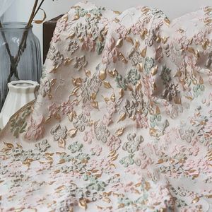 Stof garen geverfd jacquard gouden in reliëf bubbelstof zachte elegante tutu rok jurk maken stof 50cmx140cm 230419