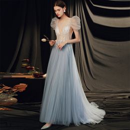 Fabuleuses robes de bal brillantes robes de soirée plissées une ligne balayage train Tulle robe formelle cristal strass Graduation occasion spéciale robe de soirée robes de soirée