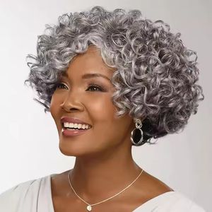 Fabuleuse courte couleur sel et poivre non transformés cheveux humains vierges bruts HD dentelle avant perruque de cheveux humains mode nouveau 150% entièrement naturel 100 authentique jeune dame