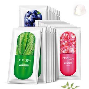 Gezicht 100 stcs/set bioaqua jelly gezichtsmasker sakura cherry plaat masker bosbes aloë vera bleken hydraterende oliebestrijding huidverzorging