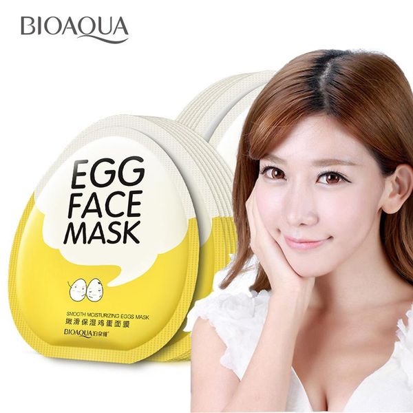 Face 30pcs Bioaqua Egg Masque facial profond Hydrating Face Masque Oil Contrôle lisse Pores Rétroculter Whitening Brighten Egg Mask Sage