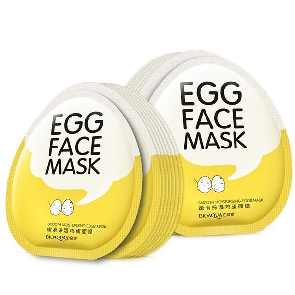 Face 60pcs Bioaqua Egg Masque facial lisse Hydrating Fet Face Masque Ensemble d'huile Contrôle Pore Pore Whiten Blatenten Skincare Whoelsale