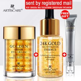 Face Artiscare 24k Gold Sérum Ensemble pour les rides Vieillissement pour le visage Crème pour les yeux Hydrating Face Essence Skin Care Produits coréens