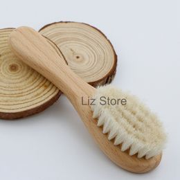 Baño de cara de madera natural lana ovalada cepillos limpios para niños