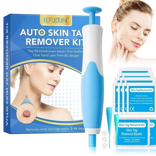 Dispositifs de soins du visage 2 EN 1 Kit de suppression d'étiquettes de peau automatique Micro dispositif de retrait Adulte taupe tache verrue soins stylo ensemble 221025