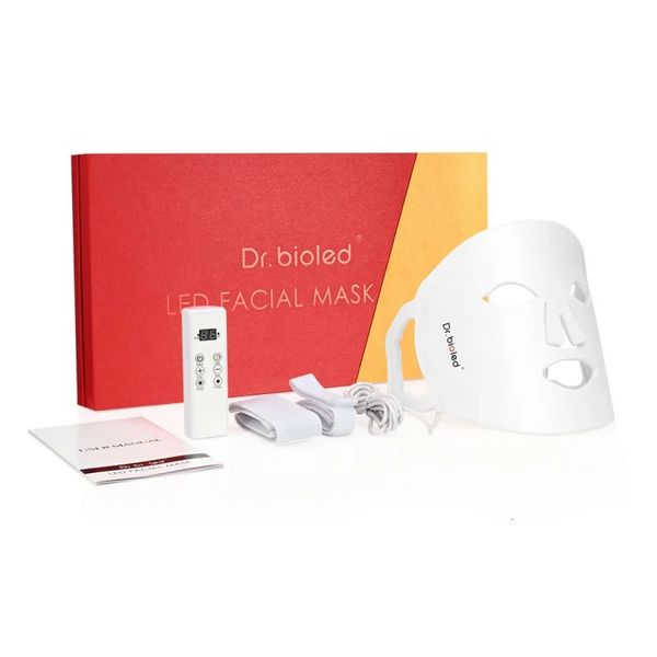 Dispositifs de soins du visage 2023 Vente Dr Bioled 7 couleurs Masque LED en silicone P sur le dispositif de beauté thérapeutique pour le traitement des coups de soleil et des taches de rousseur 231123