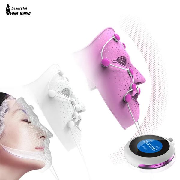 Appareils de soins du visage Masque facial 3D Lift Masseur électrique EMS Dispositif de serrage par vibration Rajeunissement de la peau Anti-rides Enlèvement de l'acné Aimant Beauté 231201