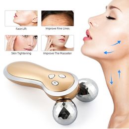 Dispositivos para el cuidado de la cara 3D Roller V Lifting Massager Micro Current Skin Reafirmante Dispositivo de eliminación de arrugas Body Slimming Shaping Massage Machine 230608