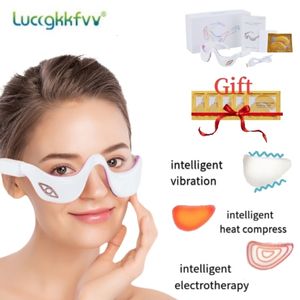 Apparaten voor gezichtsverzorging 3D Smart Vibration Micro Current Pulse Infrarood Heat Comprimeren Eye Massager Vermoeidheid Verlichten Rimpel Vermindering Donkere kringen verwijderen 230728