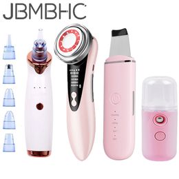 Face Care Devices 4 In 1 Face Lift Devices Face Massager LED Skin Rejuvenation Machine Ultrasone Skin Scrubber Blackhead Remover Face Steamer 230308