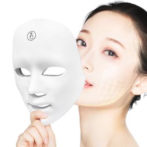 Dispositivos para el cuidado facial 7 colores Máscara LED Terapia Pon Antiacné Eliminación de arrugas Rejuvenecimiento de la piel Blanqueamiento Spa Máquinas herramientas 230617