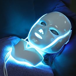 Dispositivos para el cuidado de la cara 7 colores Terapia Pon Máscara LED Rejuvenecimiento de la piel Apretar Acné Antiarrugas Cara coreana Cuello Belleza Spa Instrumento 230628