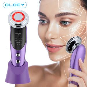 Appareils de soins du visage 7 en 1 Appareils de lifting du visage EMS RF Microcourant LED Pon Rajeunissement de la peau Masseur du visage Anti-âge Élimination des rides Appareil de beauté 230517