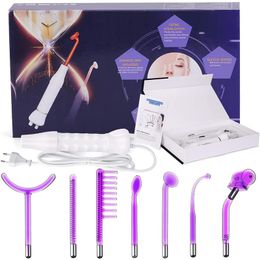 Gezichtsverzorging Apparaten 7 In 1 Hoge Frequentie Elektrode Machine Glazen Buis Acne Wand Spot Remover Spa Beauty 230714