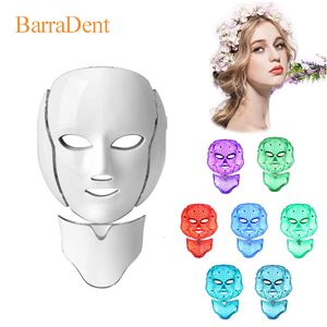 Face Care Devices 7 Color Led kleurrijk Pon Mask Professional Beauty Skin Care Face Verjonging Firming Skin Neck Home Skin Care Mask 230517