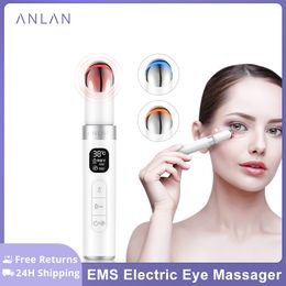 Appareils de soins du visage ANLAN Masseur électrique pour les yeux Vibration Anti-âge Rides Enlèvement des cernes Portable Yeux Thermothérapie Massage 230704