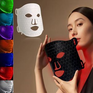 Dispositifs de soins du visage Arrivée thérapie par la lumière LED rouge Masque souple flexible infrarouge Silicone 7 couleurs Anti-âge avancé P sur 230828