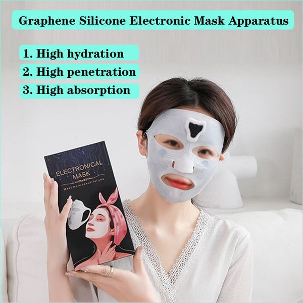 Dispositifs de soins du visage Masque de massage électrique Ems Magnet Pluse Masseur de beauté Anti-rides Crème hydratante Absorption Lifting Peau Spa 231020