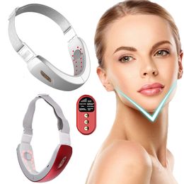 Face Care Devices Electric V Face Lifting Machine Dubbele kin Verwijder Skin Lifting Device Vibration Led Light EMS Vface vormen Massager 230208