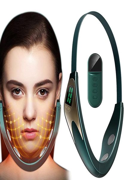 Dispositifs de soins pour le visage électrique V Face Masseur Masseur soulevant le cou anti-ride Ray Blue Ray Double Chin Beauty Instrument avec Remot1794530