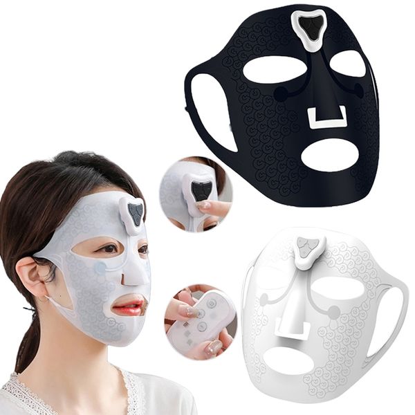 Dispositifs de soins du visage Masque électronique avec EMS Microelectronics Masque de feuille de silicone réutilisable anti-rides peau serrer la machine de levage de visage 230629