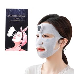Dispositivos de cuidado facial EMS Grafeno electrónico Máscara de silicona lavable Esencia Aceite Crema Absorción Microcorriente Levantamiento de la piel Reafirmante Belleza 230901