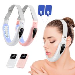 Dispositifs de soins du visage Dispositif de levage EMS LED Thérapie Pon Visage Amincissant TENS Masseur d'impulsions Supprimer le double menton V-Face en forme de ceinture de levage des joues 230609