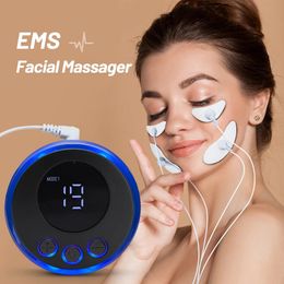 Appareils de soins du visage EMS masseur stimulateur musculaire actuel levage beauté des yeux Devic cou lifting peau resserrement anti-rides 231205