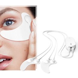 Apparaten voor gezichtsverzorging Ems Microcurrent Eye Rimpels Remover Device Rf Massage Usb Opladen Wallen Donkere kringen Wallen Verwijderen Patch Stickers 230630