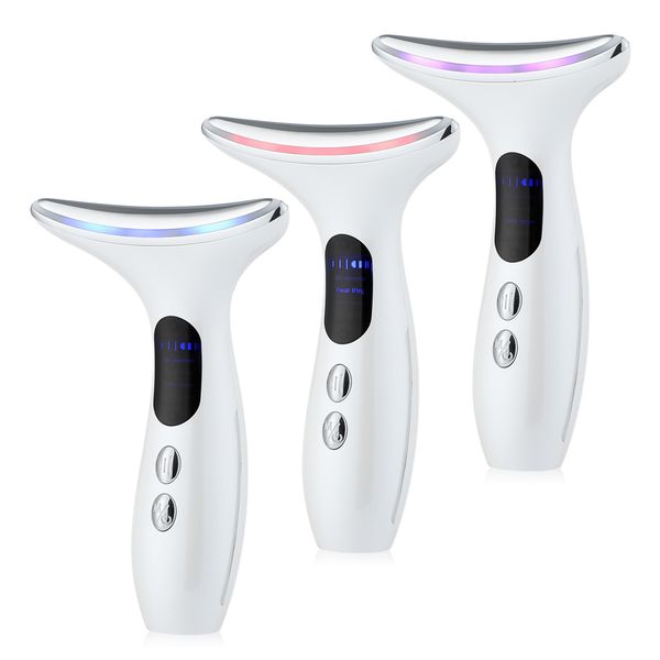 Dispositifs de soins du visage EMS Microcourant Visage Cou Beauté Dispositif LED Pon Raffermissant Rajeunissement Anti Rides Mince Double Menton Soins De La Peau Masseur 230308