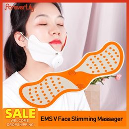 Dispositifs de soins du visage EMS V Minceur Stimulateur Lift Masseur Appareil mince Haute fréquence Réduire Masseter Double Machine de massage du menton 231215