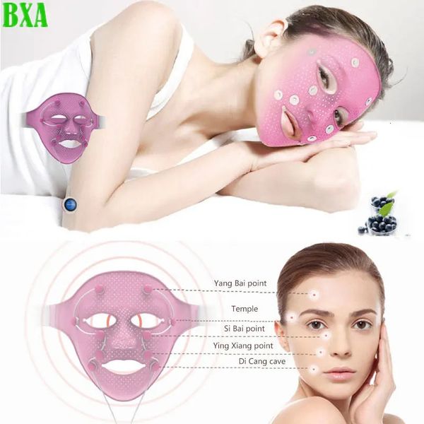 Dispositifs de soins du visage EMS Vibration Beauté Masseur SPA Masque Facial Menton Joue Soulever Minceur Machine Anti-rides Aimant Masque De Massage 231201