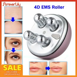 Appareils de soins du visage EMS Wirelss 4D Roller Lifting Massager Micro courant Serrer l'élimination des rides Utilisation à domicile Appareil de beauté multifonctionnel 230712