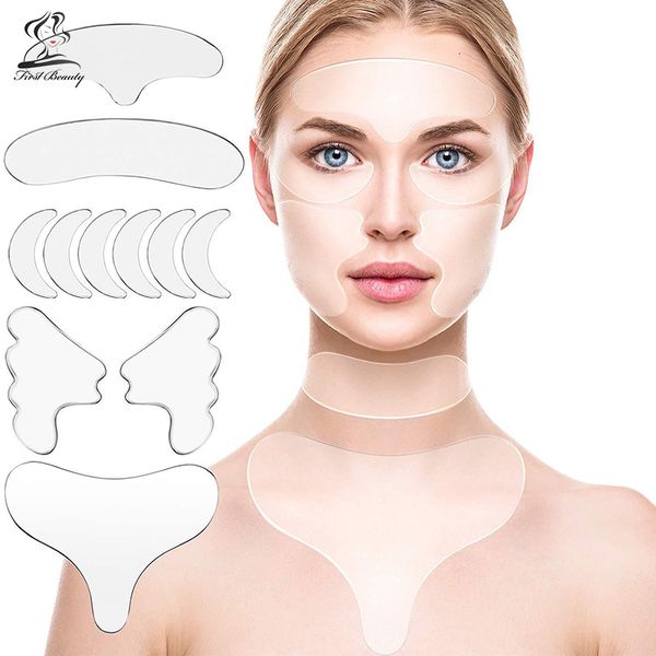 Dispositifs de soins du visage Mode Silicone Anti-Rides Pad Visage Front Cou Soins Des Mains Outil De Levage De La Peau Autocollant Pad Anti-Rides Vieillissement Patch Réutilisable 230308