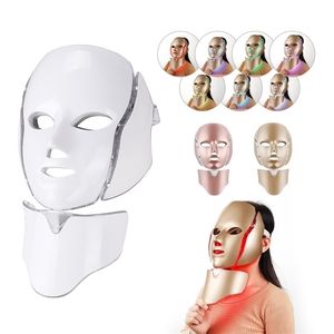 Face Care Devices Foreverlily 7 kleuren licht LED masker met nekhuid Verjonging gezichtsverzorging Behandeling schoonheid anti acne therapie bleken 220916