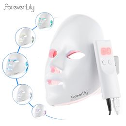 Dispositifs de soins du visage Foreverlily Minimalism 7 Couleurs Masque LED Pon Therapy Anti-Acné Élimination des rides Rajeunissement de la peau Visage Outils de soins de la peau 230612