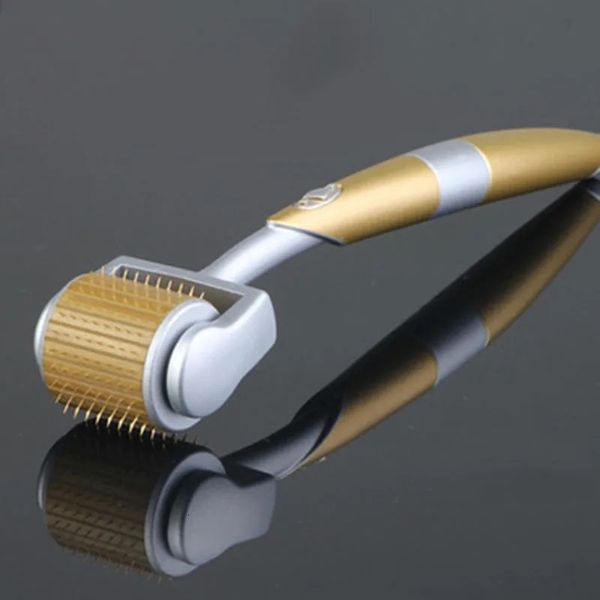 Appareils de soins du visage Masseur à rouleaux dorés 192 Micro aiguille Exfoliateur de peau Beauté Instrument d'acupuncture Soins de beauté professionnels 231020