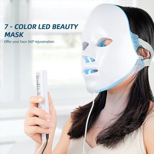 Dispositivos para el cuidado de la cara Hogar 7 colores Máscara Led Pon Rejuvenecimiento de la piel Arrugas Eliminador de acné Herramientas Belleza completa 230617