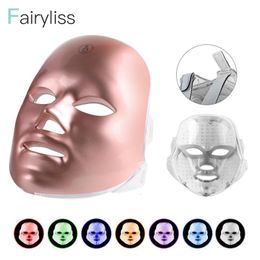 Appareils de soins du visage à usage domestique 7 couleurs LED masque rechargeable Pon thérapie anti-acné élimination des rides outils de rajeunissement de la peau 230609
